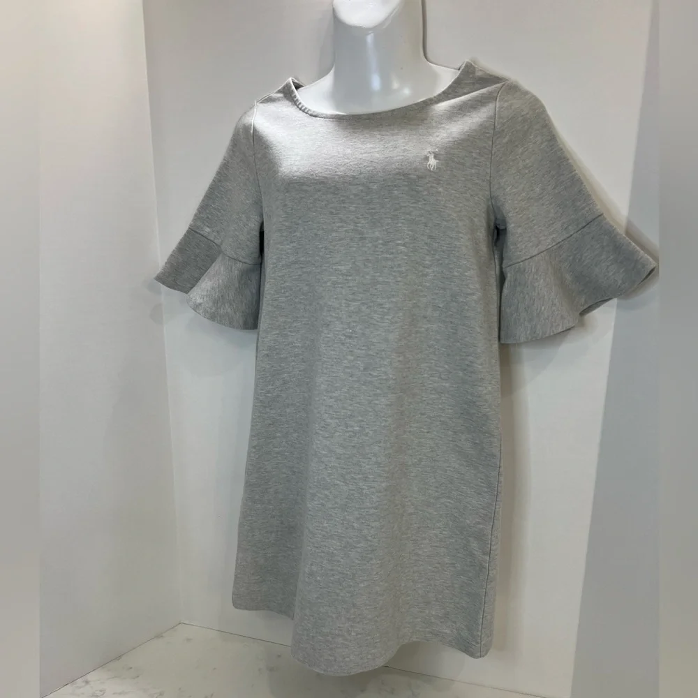 Ralph Lauren Gray Sheath Dress with Bell Sleeves